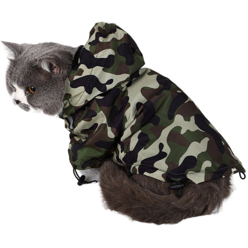Dogs Cat Raincoat Camouflage Camo  Windbreaker Stylish Dog Rain Jacket, Water Resistant with Reflective Stripes, Hooded Raincoat for  Puppy Small Medium Large