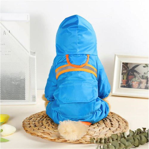 Dog Rain Coat, Pet Packable Waterproof Rain Jacket with Transparent Brim, Reflective Dog Rain Poncho, Pet Puppy Slicker Raincoat with Leash Hole, Dog Rainwear for Small Dogs Cats