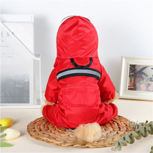 Dog Rain Coat, Pet Packable Waterproof Rain Jacket with Transparent Brim, Reflective Dog Rain Poncho, Pet Puppy Slicker Raincoat with Leash Hole, Dog Rainwear for Small Dogs Cats