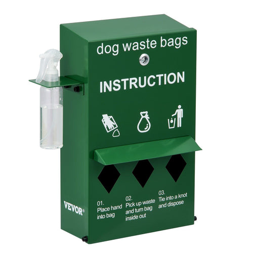 Dog Waste Station Bag Dispenser with 600 Bags Lockable Dog Poop Bag Holder