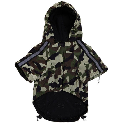 Dogs Cat Raincoat Camouflage Camo  Windbreaker Stylish Dog Rain Jacket, Water Resistant with Reflective Stripes, Hooded Raincoat for  Puppy Small Medium Large