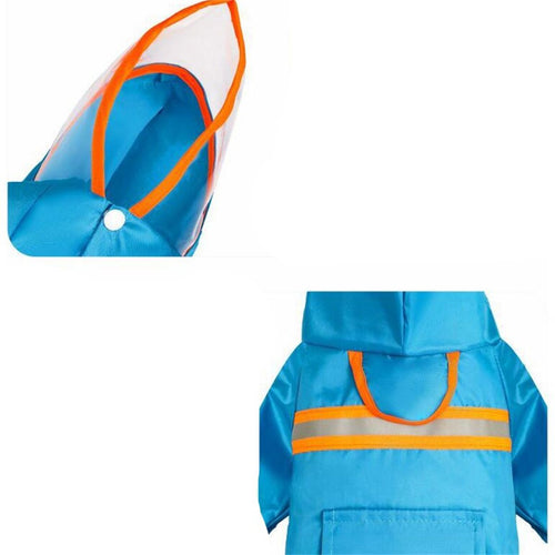 Dog Rain Coat, Pet Packable Waterproof Rain Jacket with Transparent Brim, Reflective Dog Rain Poncho, Pet Puppy Slicker Raincoat with Leash Hole, Dog Rainwear for Small Dogs Cats