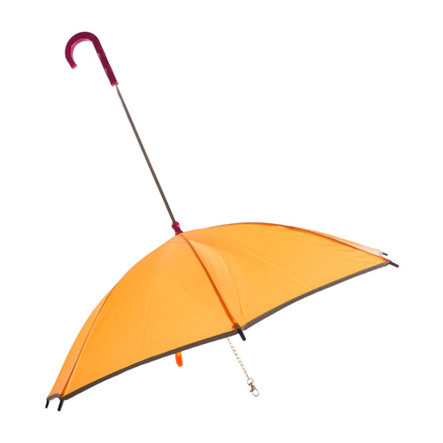 Pour-Protection Umbrella With Reflective Lining And Leash Holder