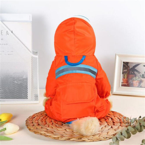 Dog Rain Coat, Pet Packable Waterproof Rain Jacket with Transparent Brim, Reflective Dog Rain Poncho, Pet Puppy Slicker Raincoat with Leash Hole, Dog Rainwear for Small Dogs Cats