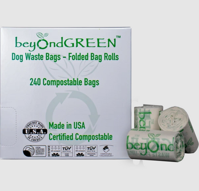 beyondGREEN Dog Waste Bags - Poop Bags on Folded Rolls - Sustainable Bags